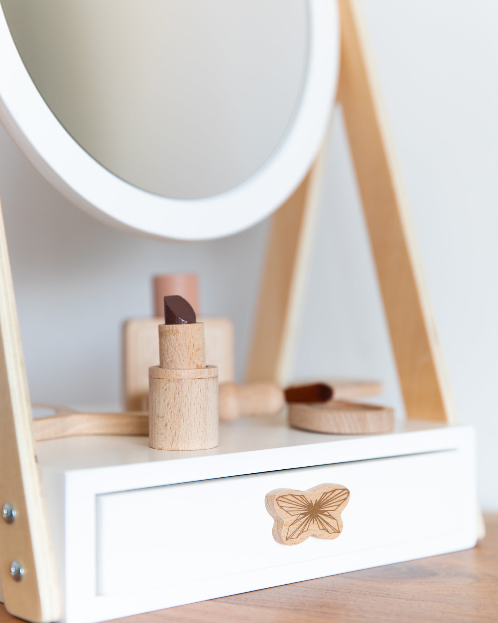 Table Mirror with Drawer