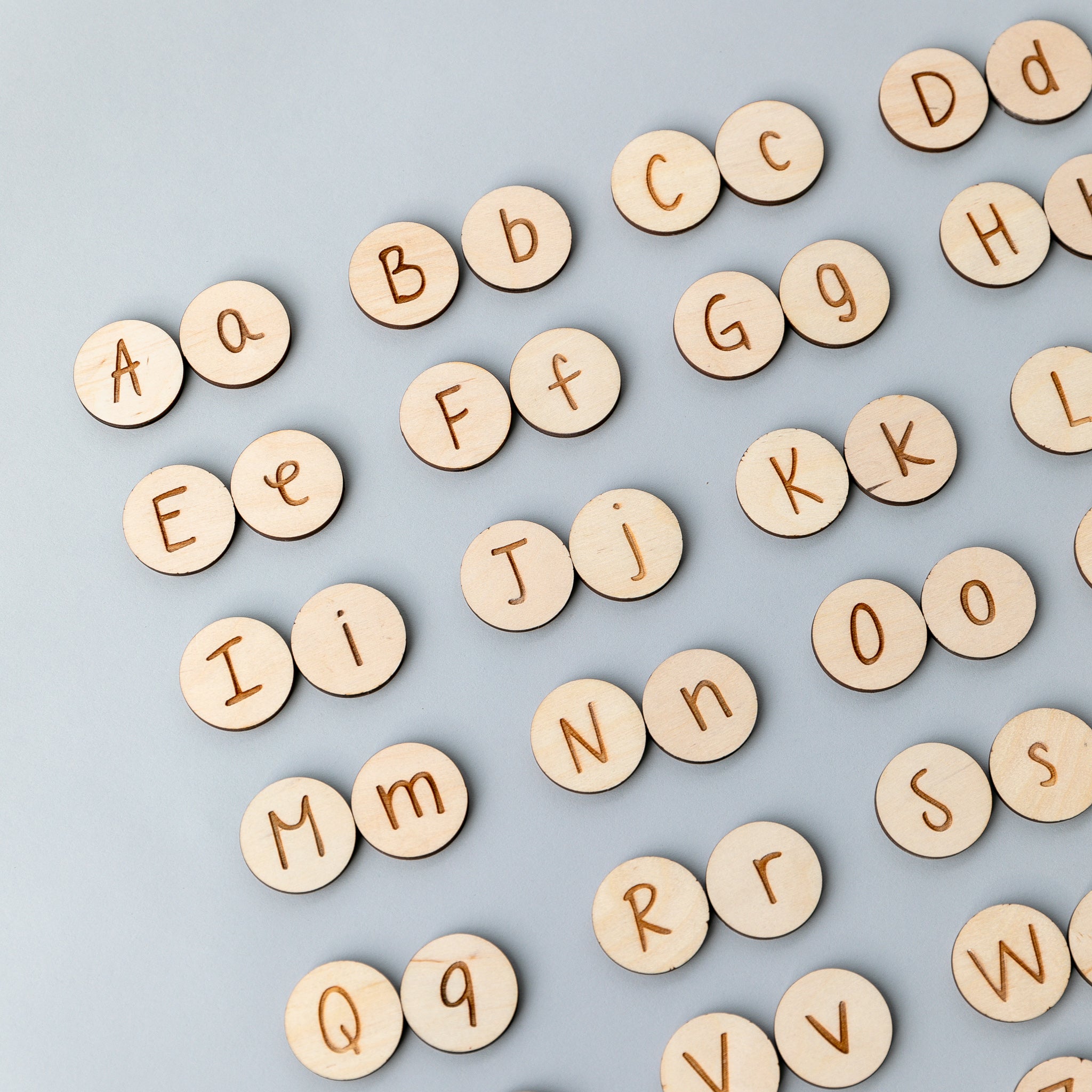Wooden Alphabet Coins