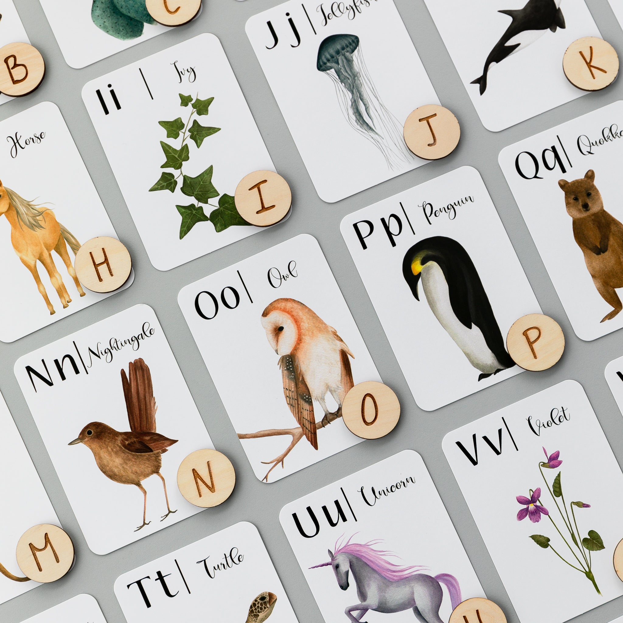 Wooden Alphabet Coins