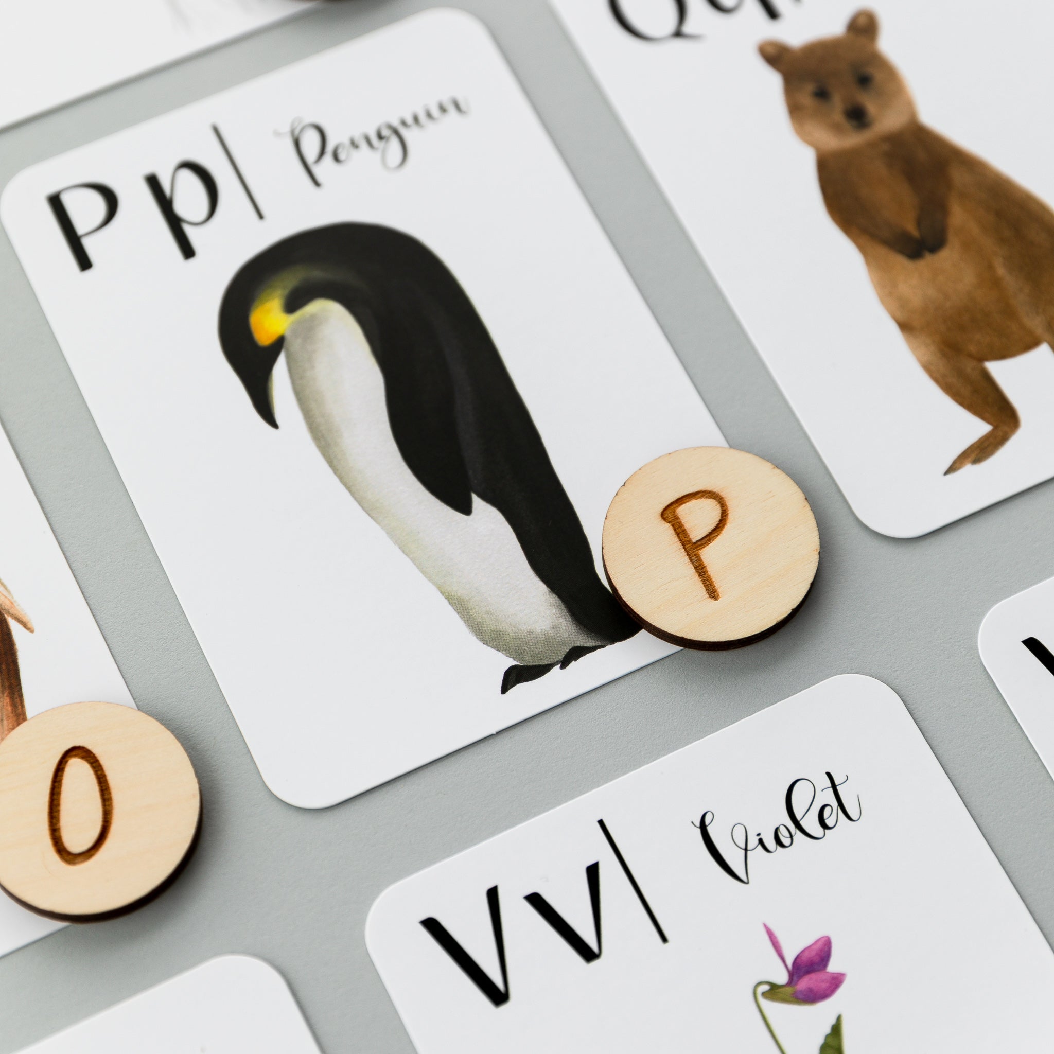 Wooden Alphabet Coins