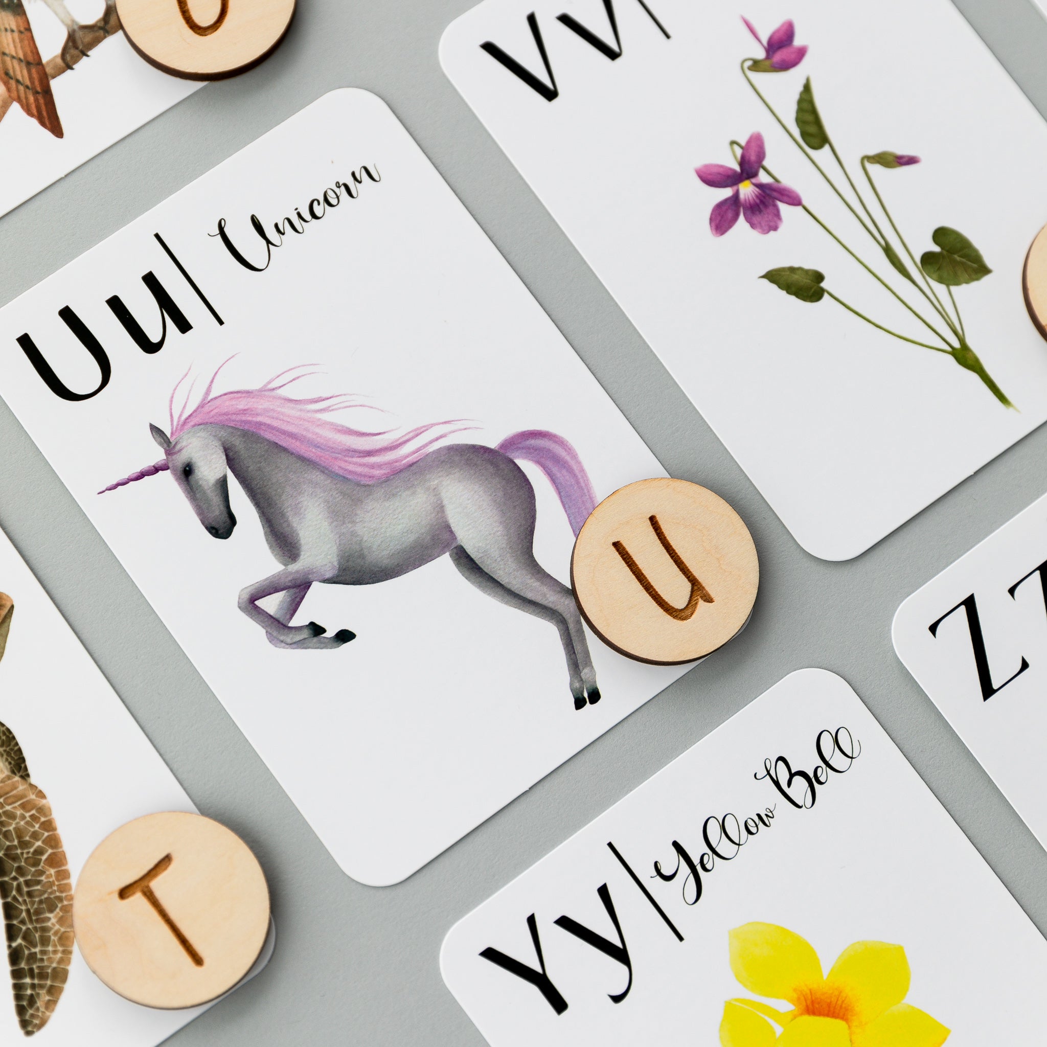 Wooden Alphabet Coins