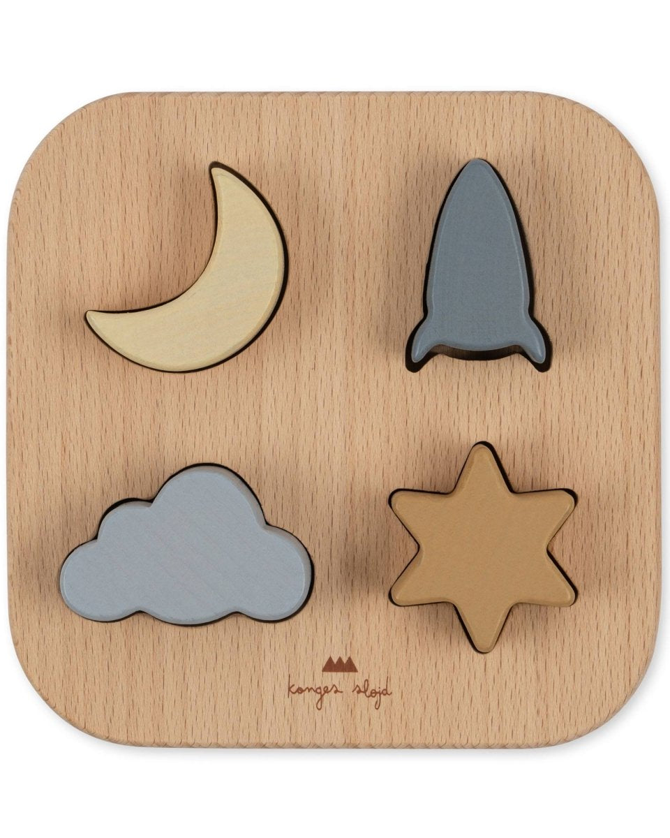 Wooden Chunky Shape Puzzle - Sky