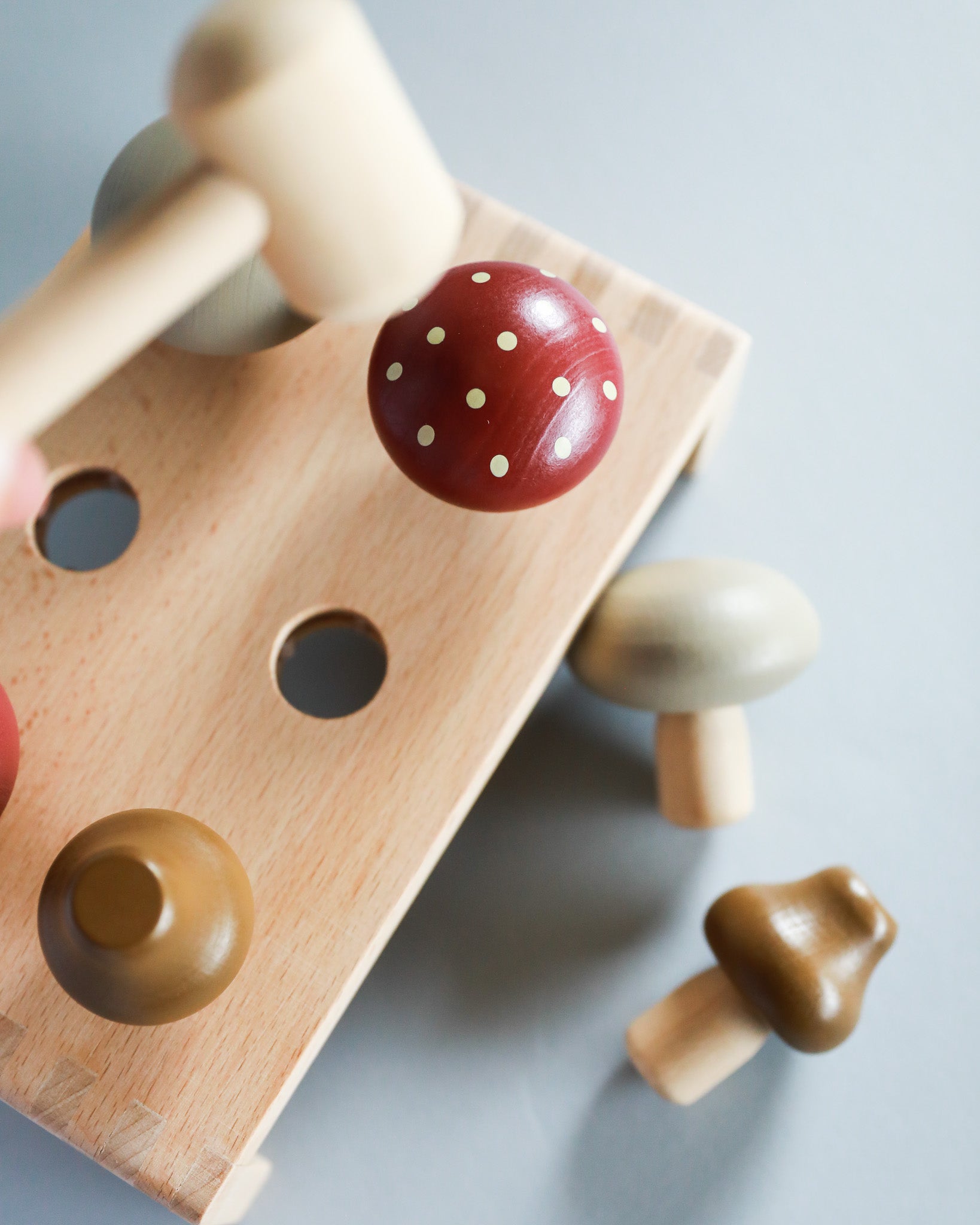 Wooden Mushroom Hammer Board
