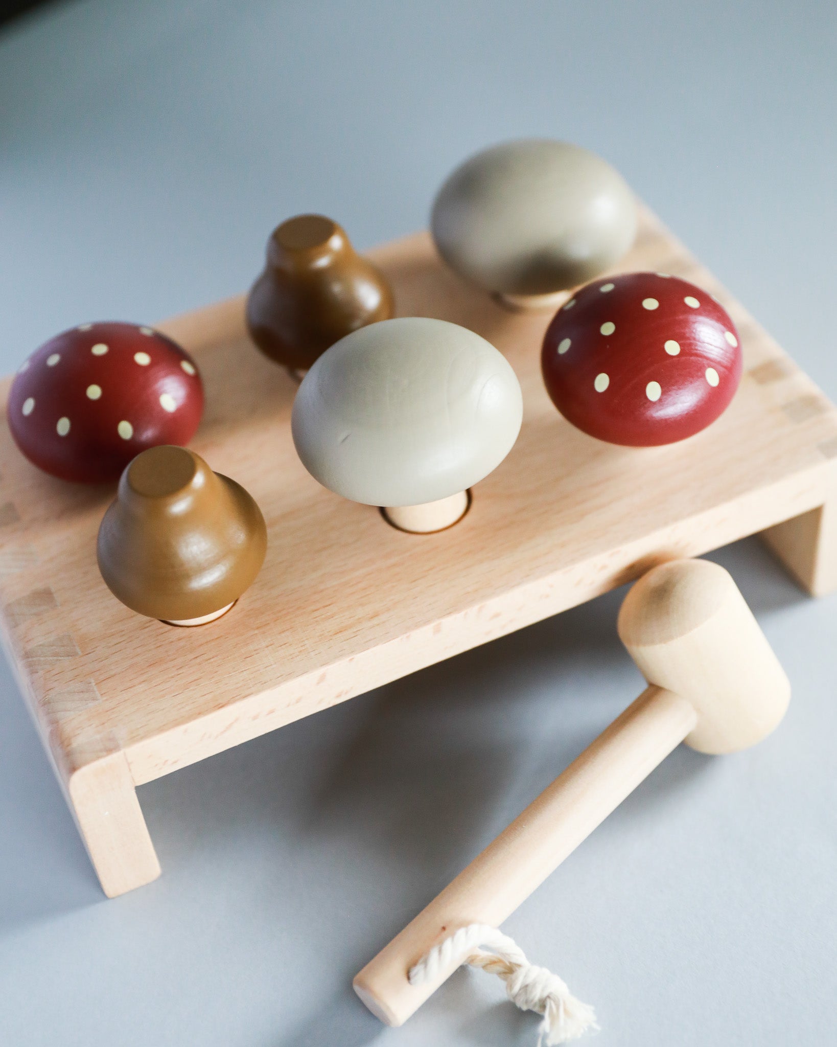 Wooden Mushroom Hammer Board