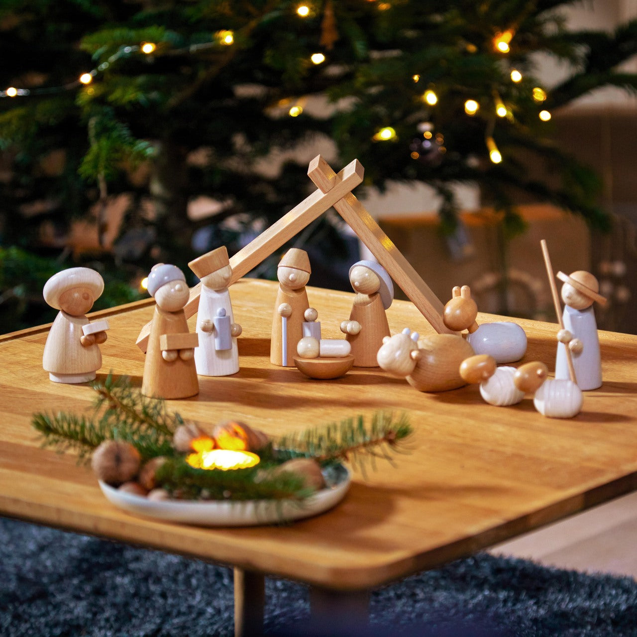 Wooden Nativity Scene