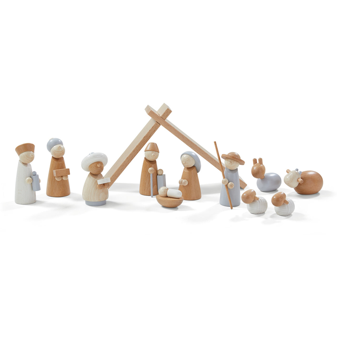Wooden Nativity Scene