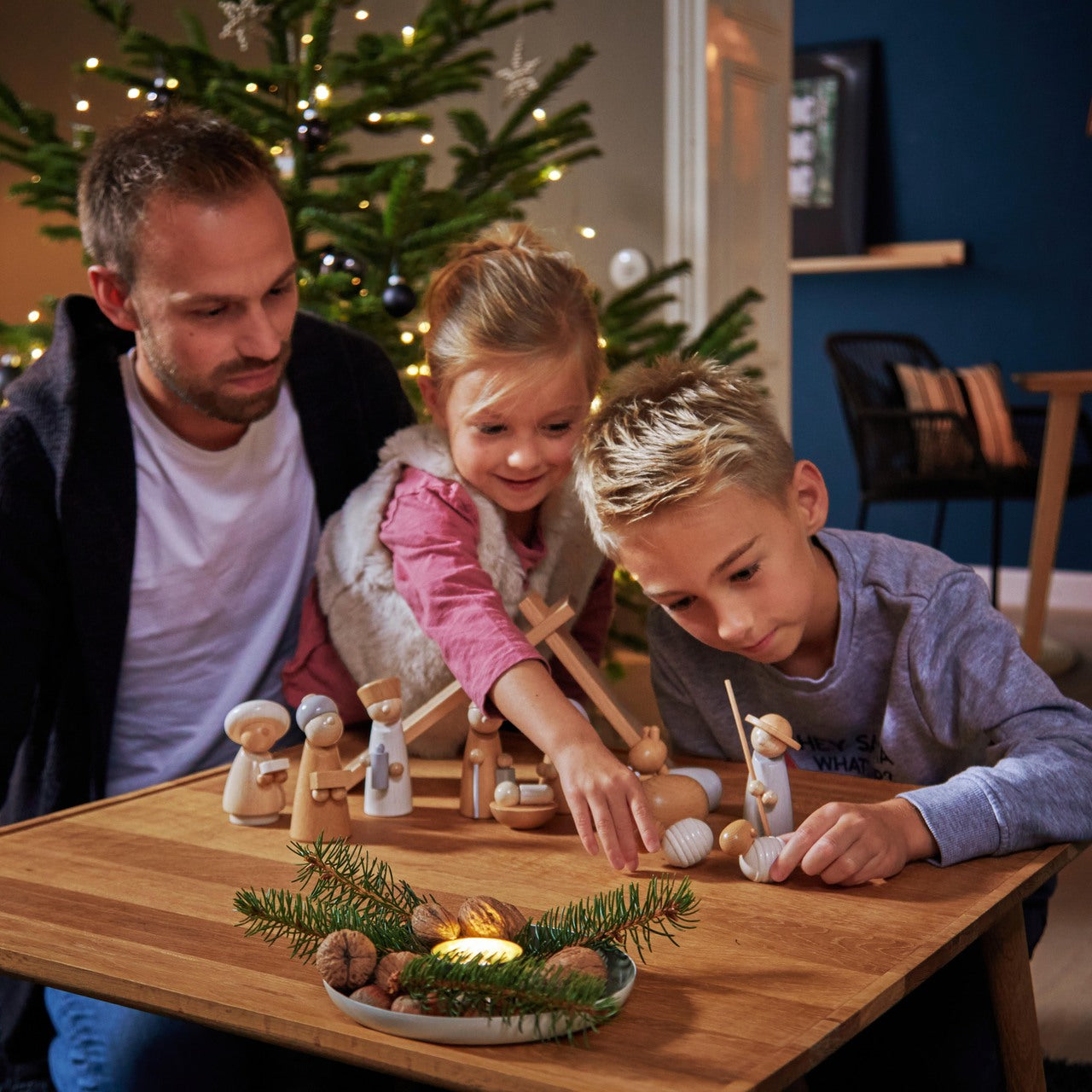 Wooden Nativity Scene