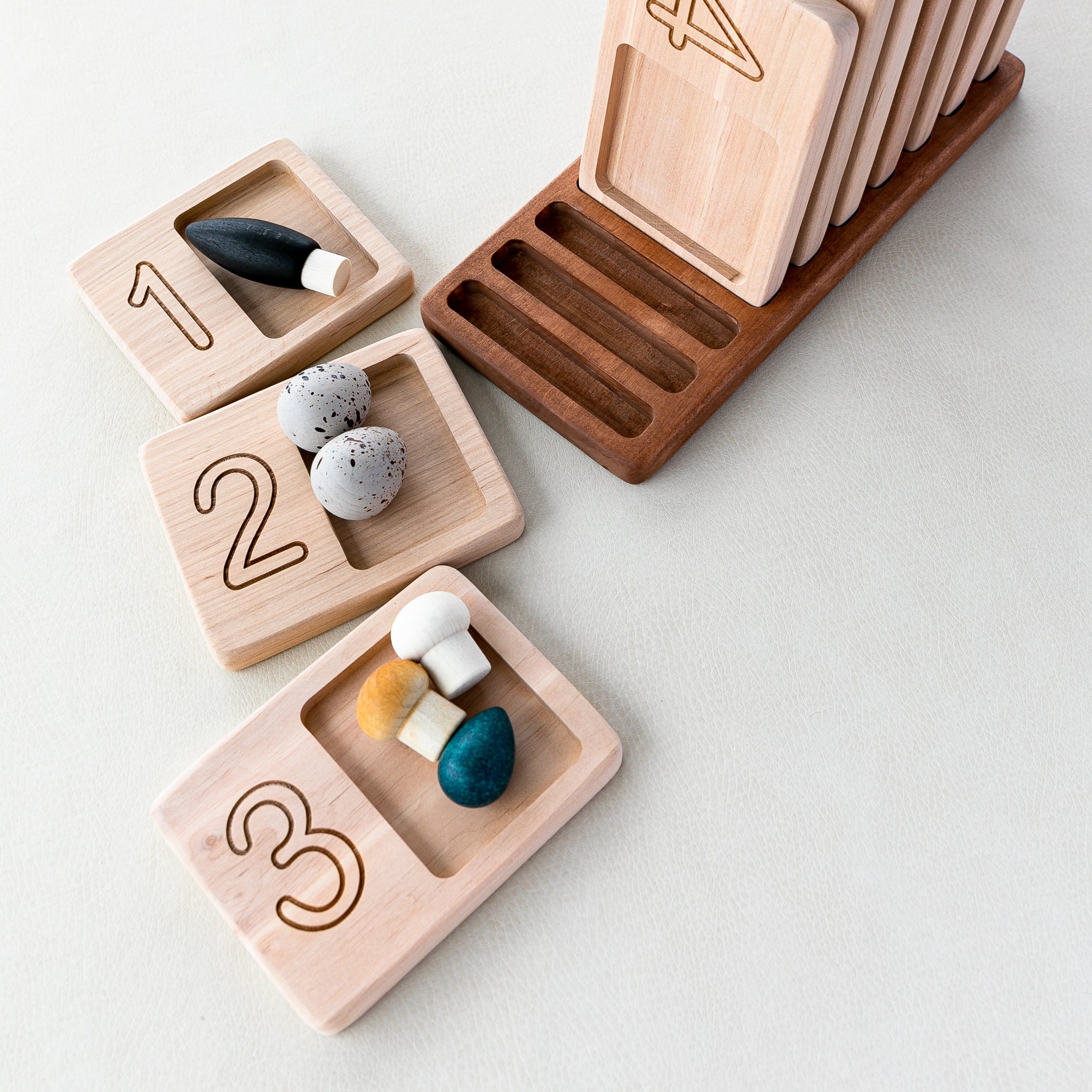 Wooden Number Trays