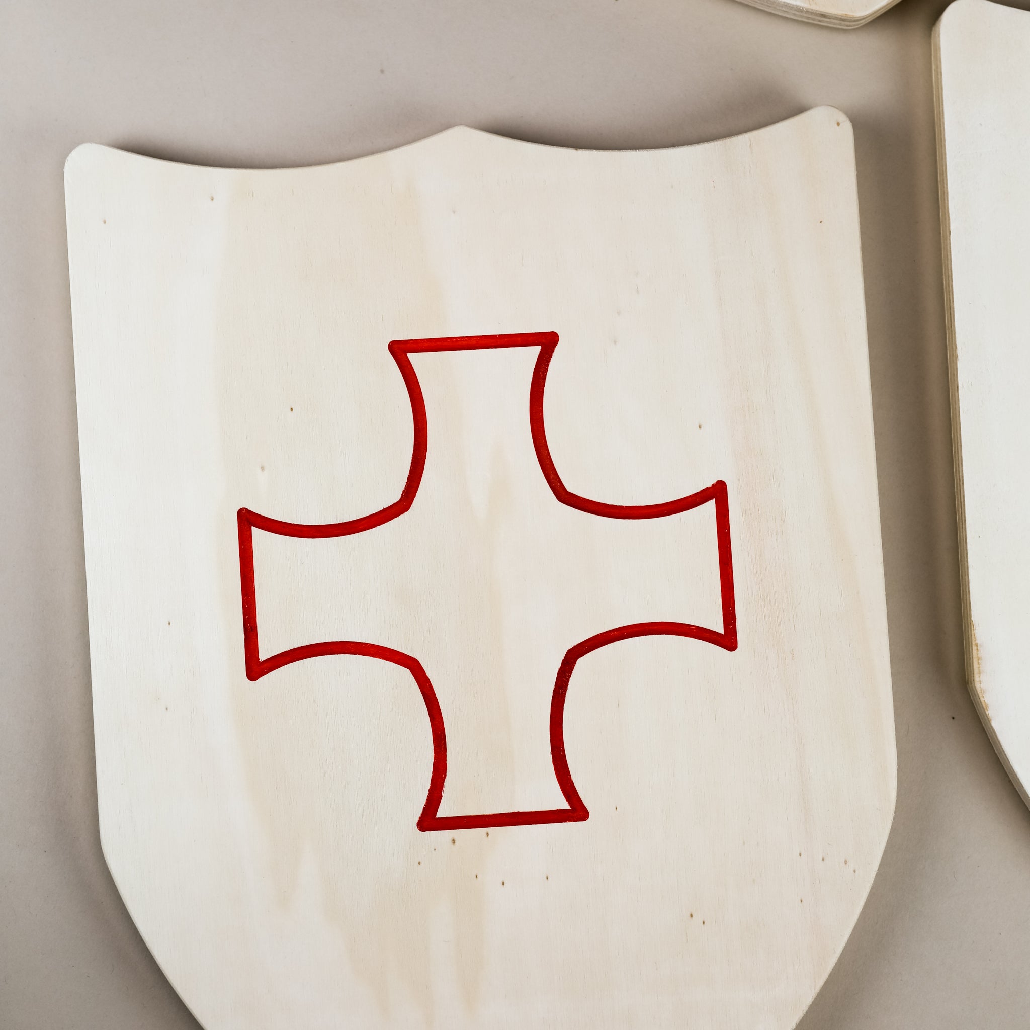 Wooden Toy Sword & Shield - Red