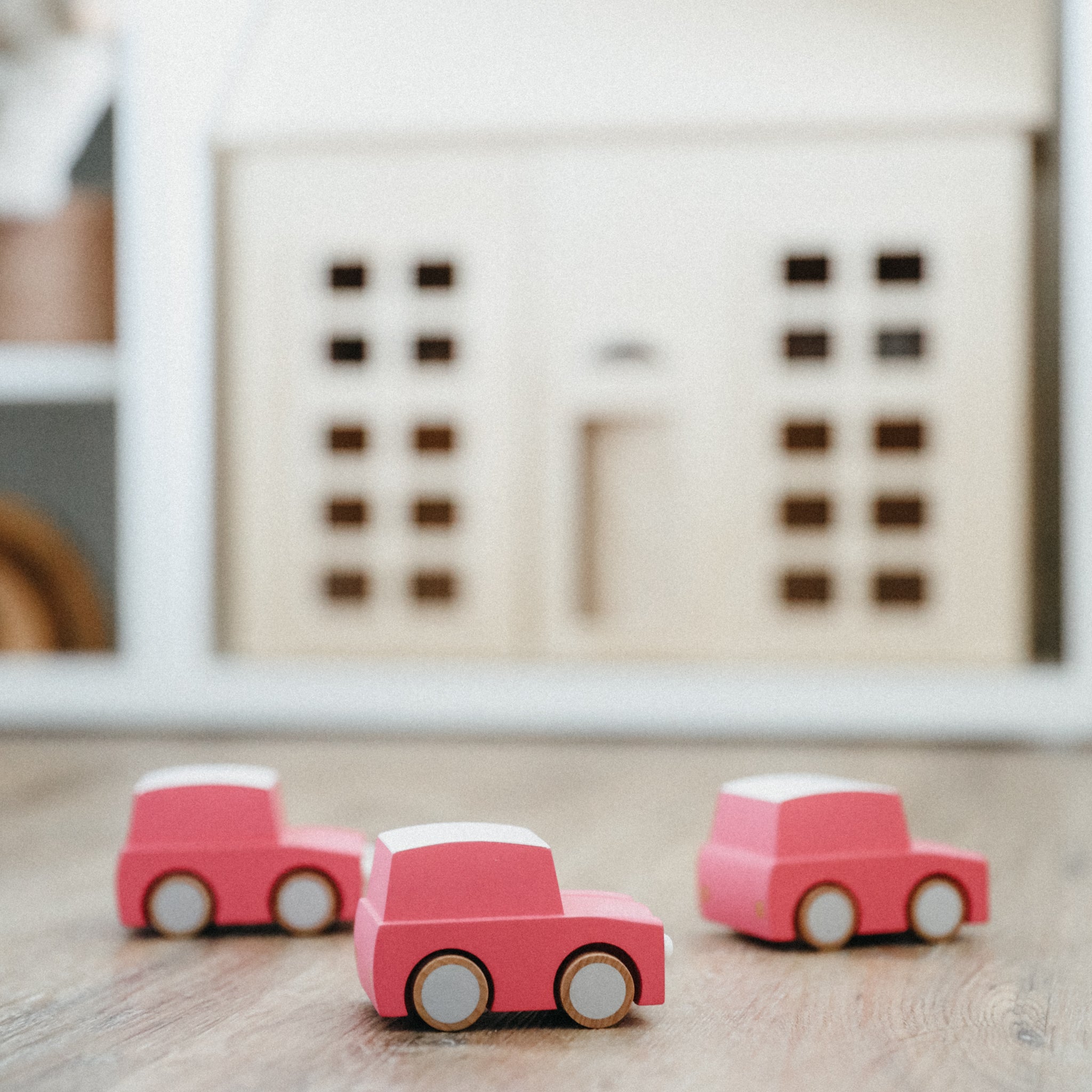 Wooden Classic Wind-up Car by Kiko+ & gg* - Pink