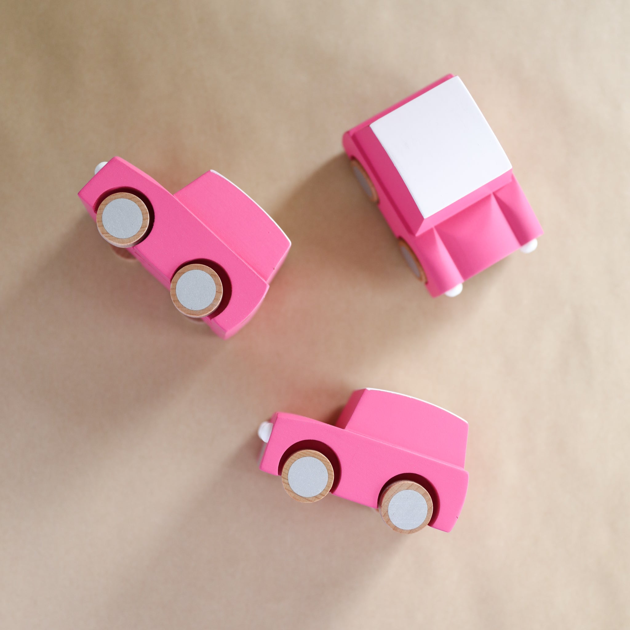 Wooden Classic Wind-up Car by Kiko+ & gg* - Pink