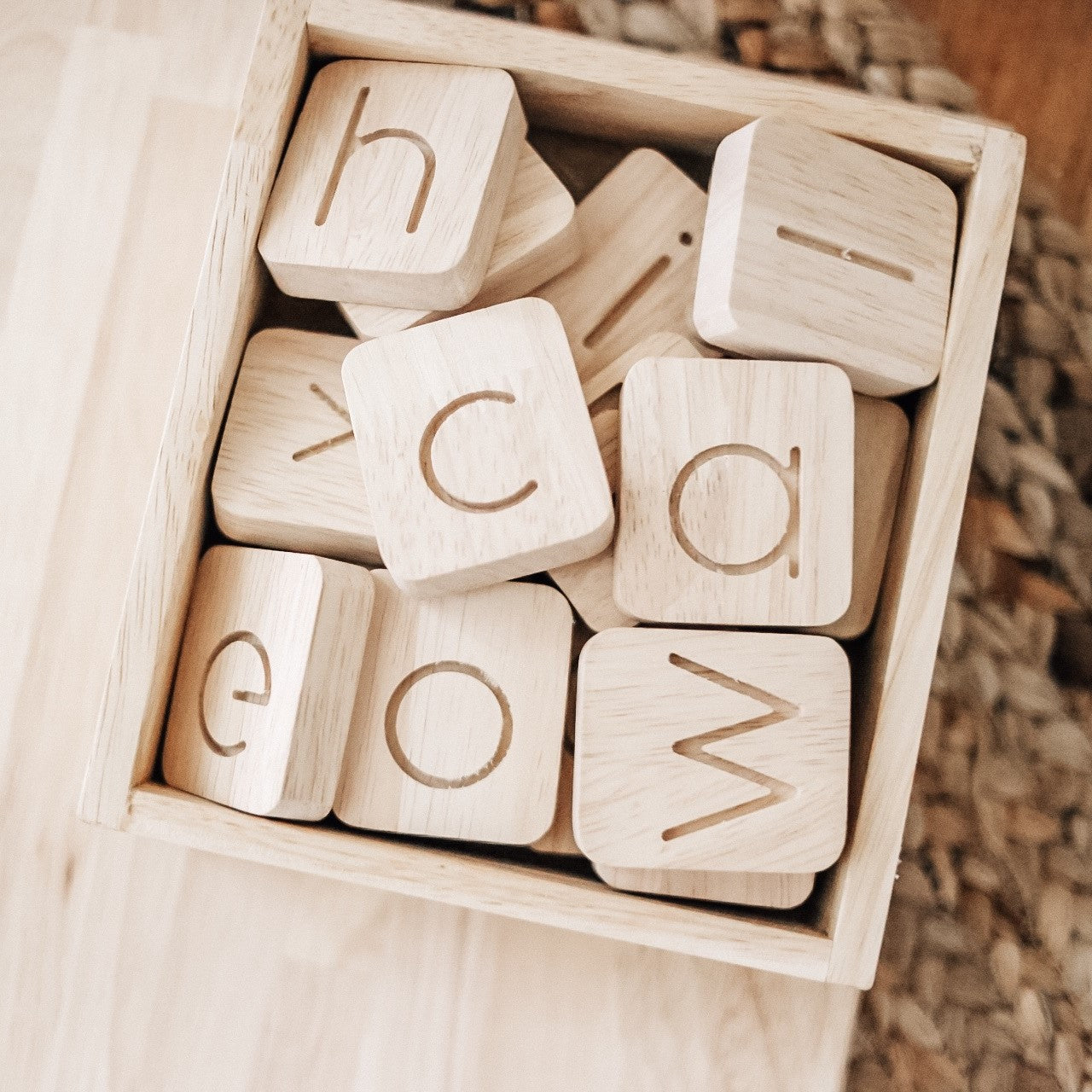 Wooden Word Building Letter Tiles