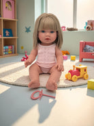 Non-toxic vinyl anatomically correct girl doll with blonde bob hairstyle