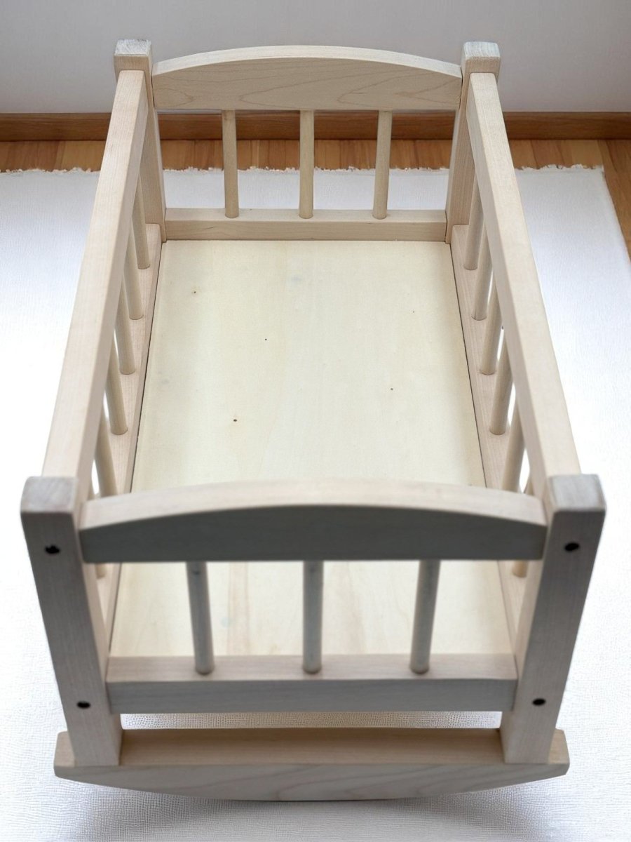 Premium baby doll bed Bebenita wooden cradle accommodating dolls up to 18 inches in length