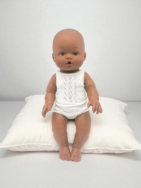 Realistic European-crafted diverse baby boy doll with rich skin tone