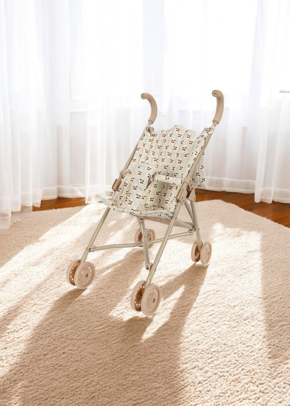 Cherry Motif Baby Doll Stroller in the Playroom