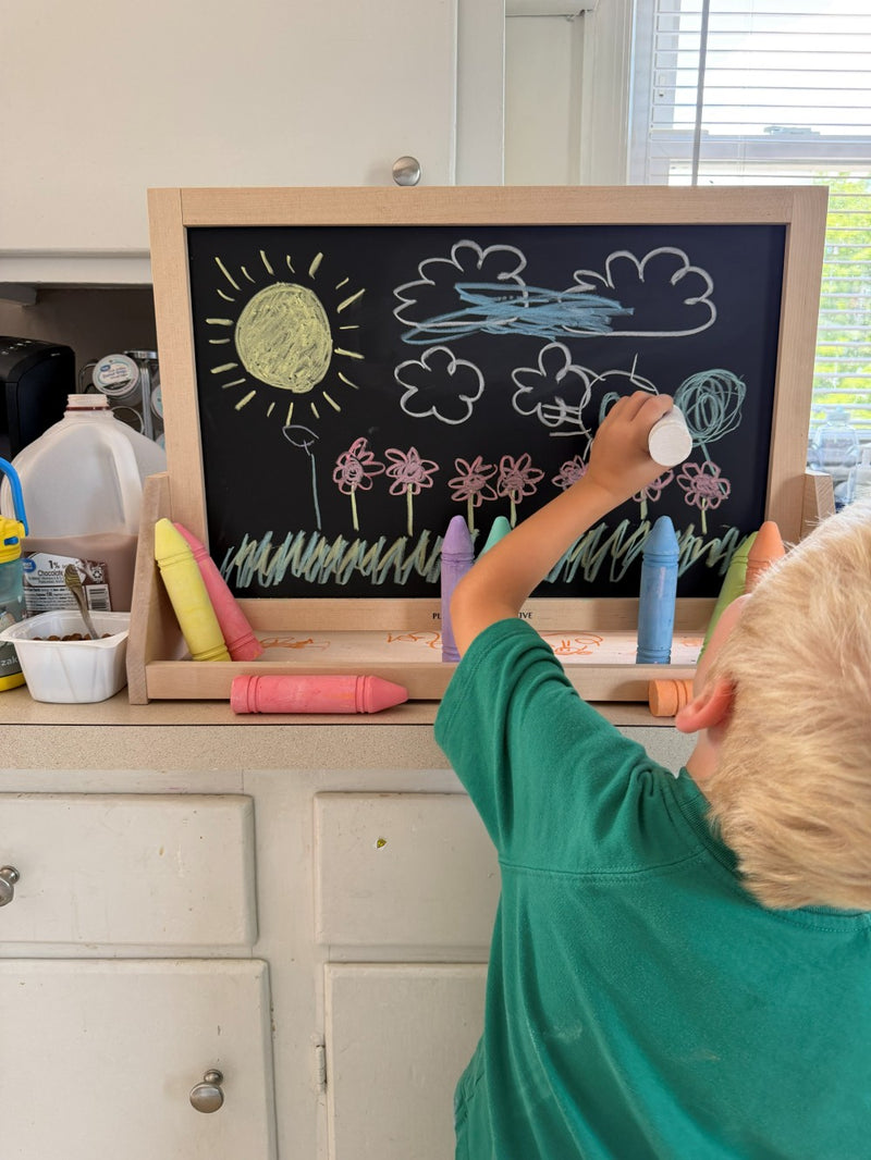 Child on easel