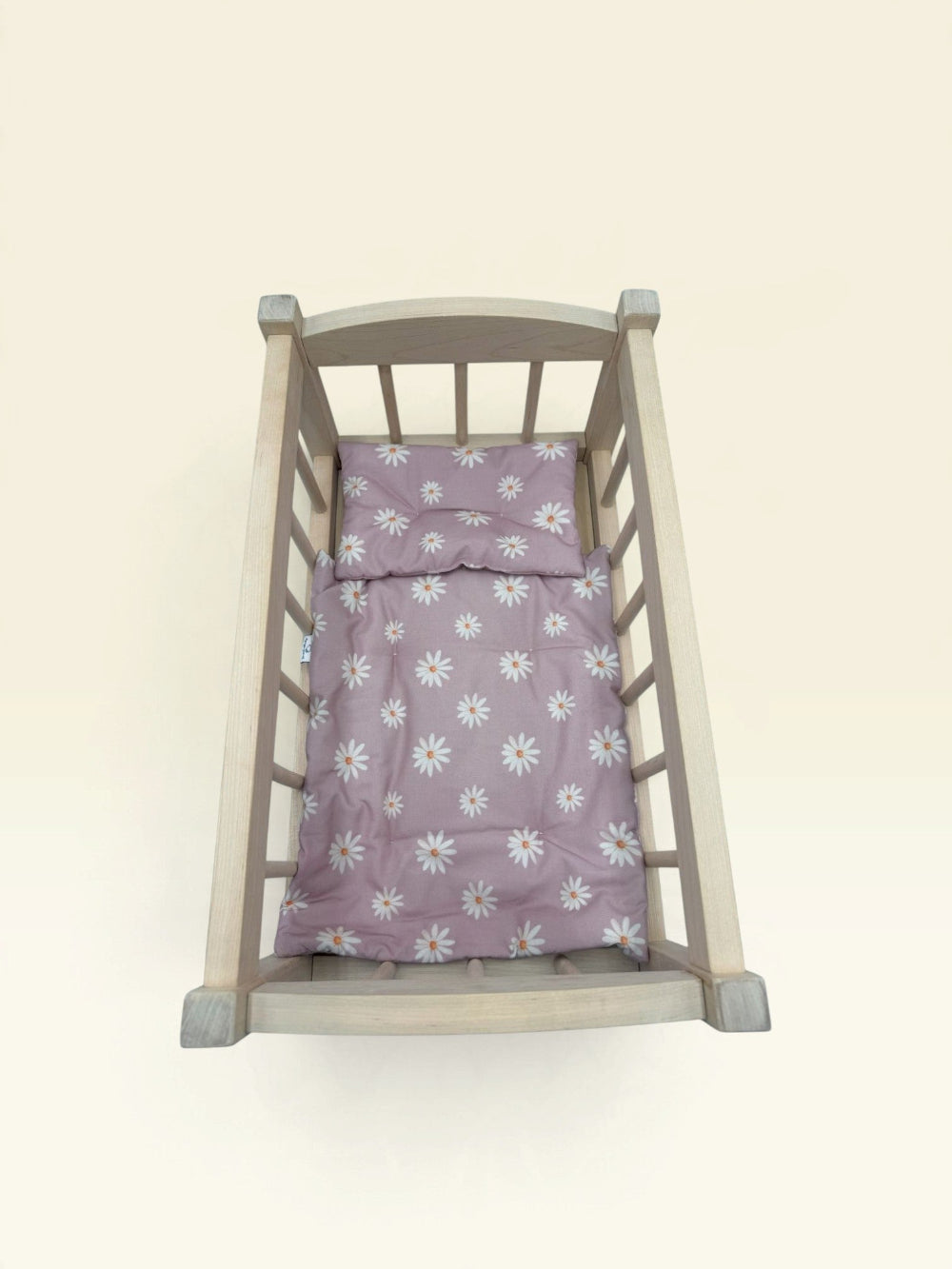 Doll Cradle with Lavender Bloom bedding set