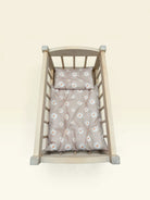 Doll Cradle with Taupe Daisy bedding set
