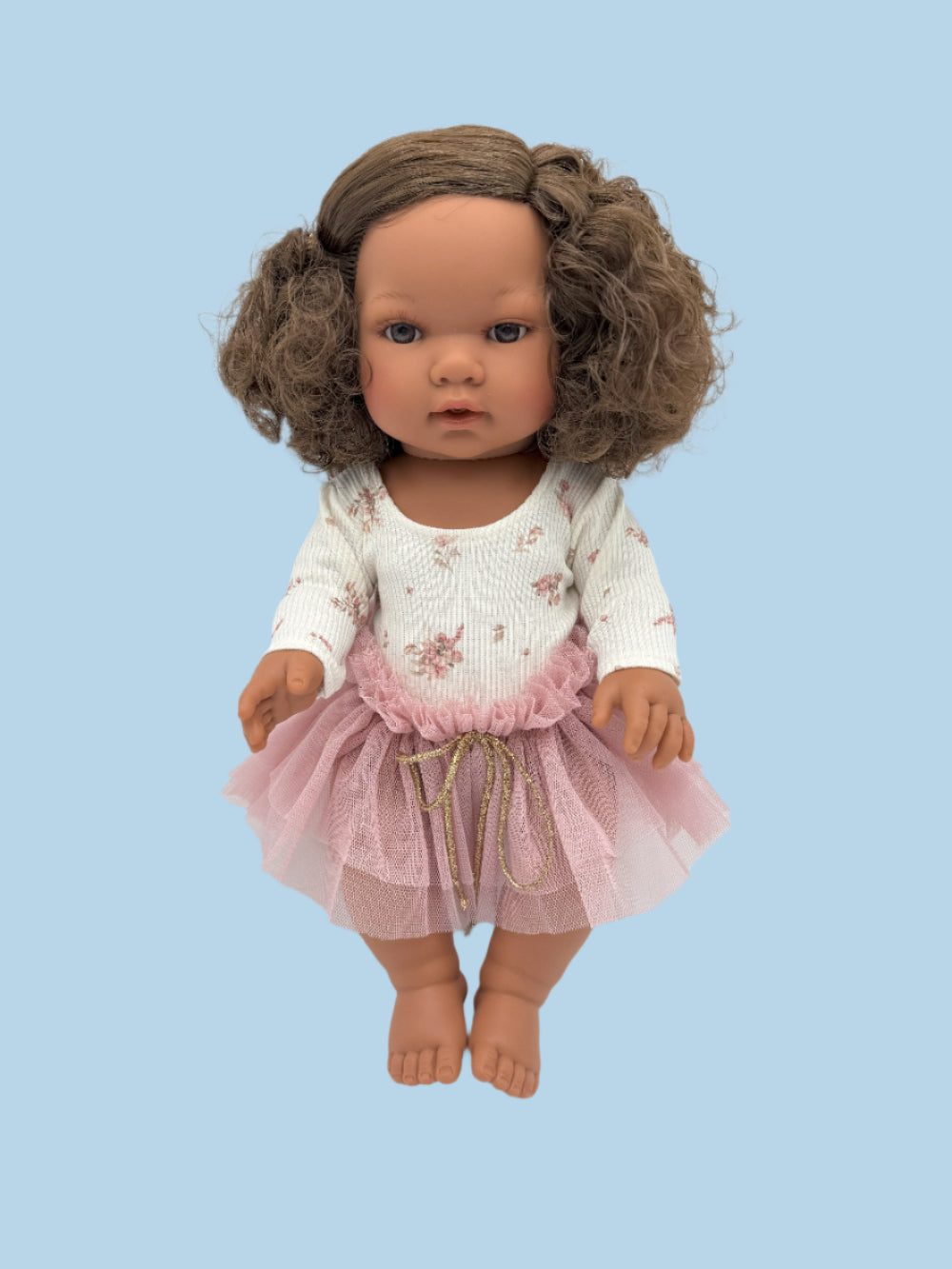 Vintage style doll tutu bodysuit with delicate scattered flower print