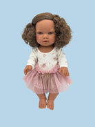 Vintage style doll tutu bodysuit with delicate scattered flower print