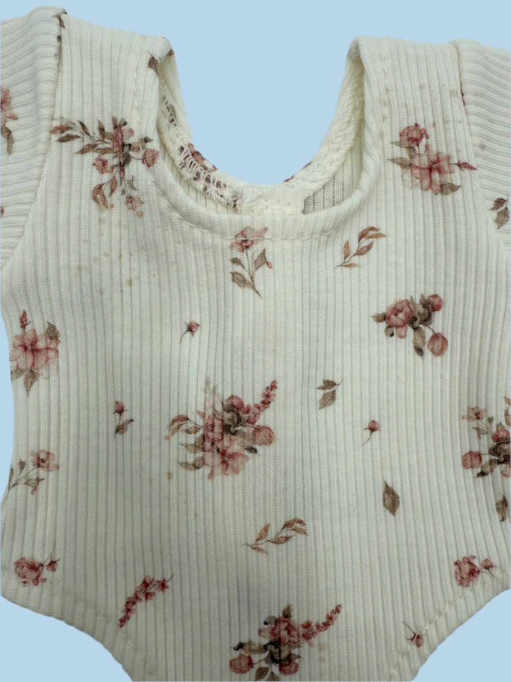 Long sleeve doll bodysuit floral design with dusty rose tutu