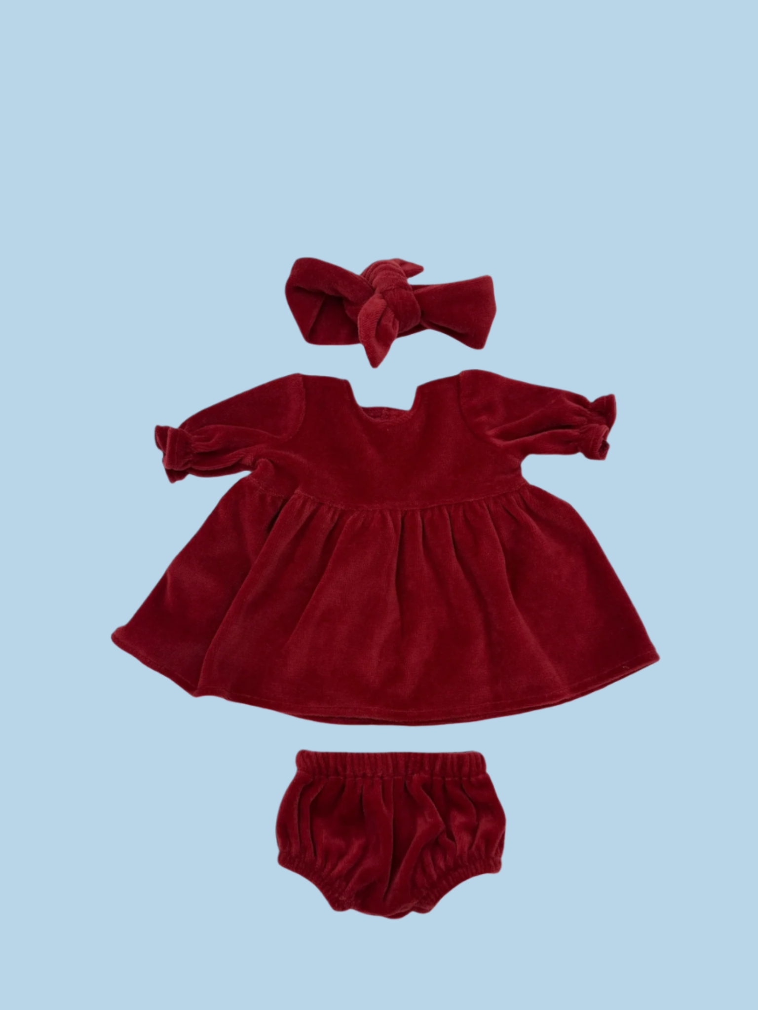 Red Velvet Dress with Headband