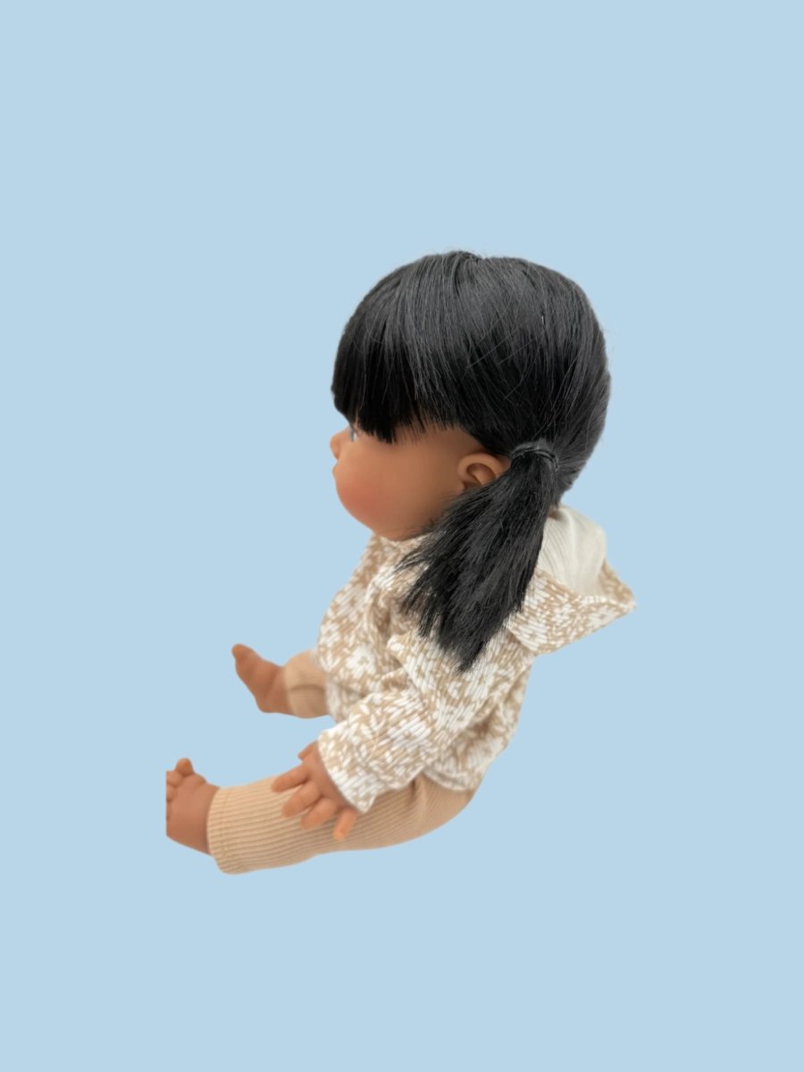 Waldorf doll wardrobe with natural materials