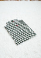 Green Check bedding set with classic gingham blanket and pillow arranged together showing coordinated farmhouse design