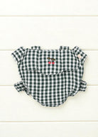 Green Check doll carrier with classic gingham pattern and comfortable scrunch straps for hands-free doll carrying