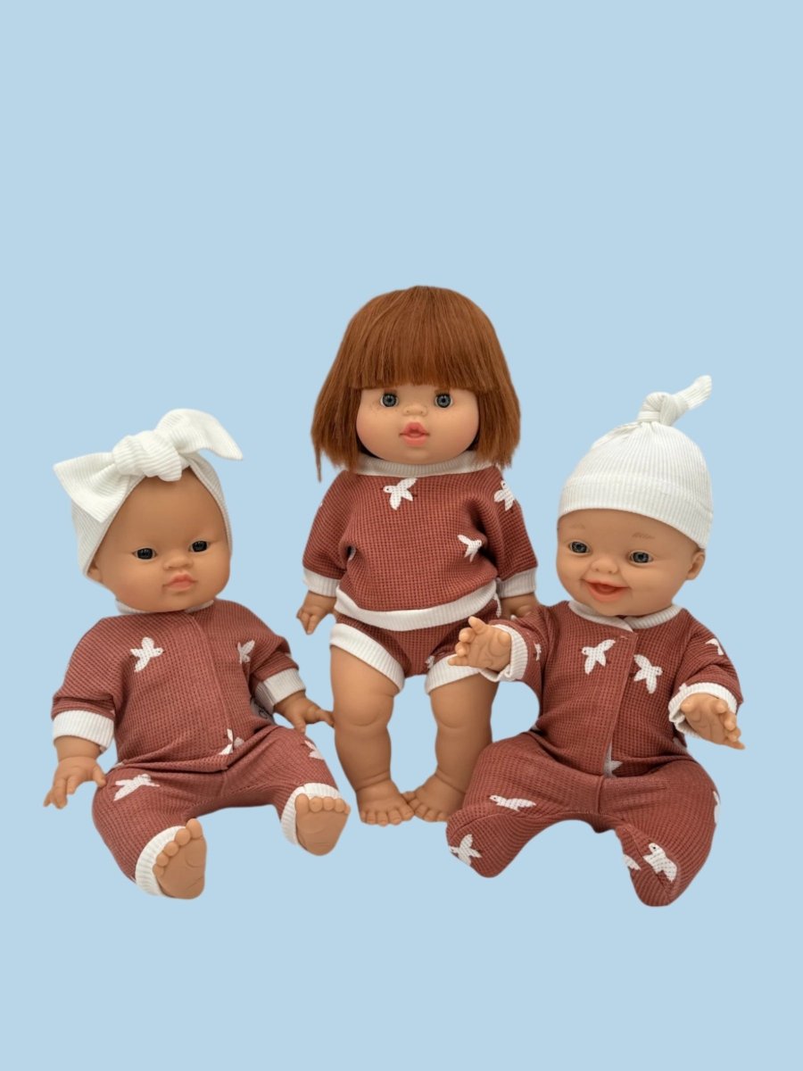 Baby doll outfit with contrasting piping