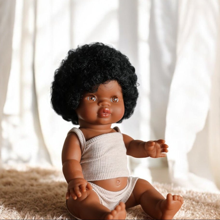 Baby Doll With Hair BiBi Doll Down Syndrome Girl Brown Hair (36 Cm