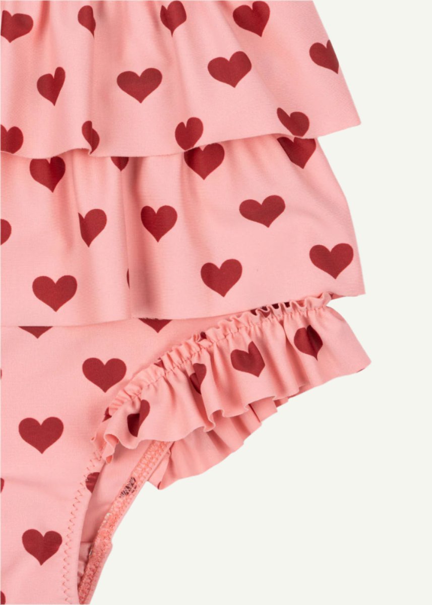 toddler swimsuit with spaghetti straps and hearts