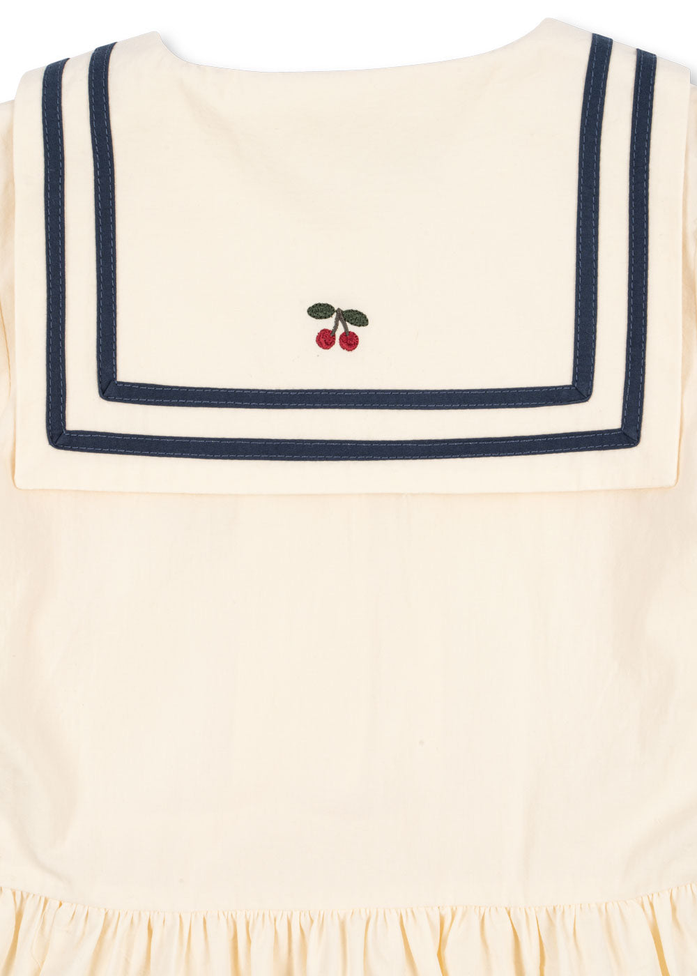 Allie Sailor Dress: Organic Cotton Nautical Design with Cherry Detail – Playroom Collective Allie Sailor Dress: Organic Cotton Nautical Design with Cherry Detail – Playroom Collective