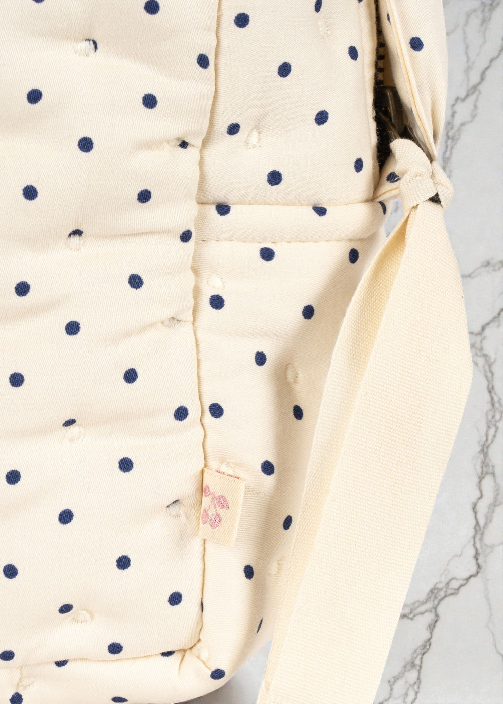 Estate Dot collection diaper bag with adjustable strap grows with children ages 3 plus