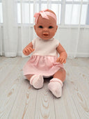 Spanish artisan-made baby girl doll featuring 60-day handwork and phthalate-free materials