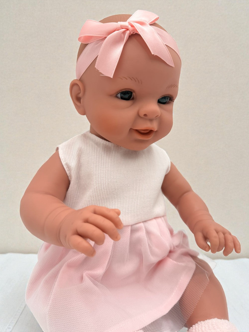 Premium baby girl doll with hand-glued eyelashes and anatomically correct small-batch design