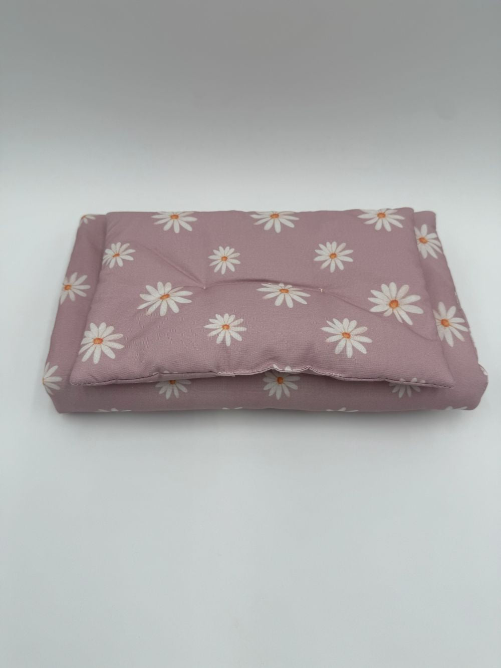 Cotton doll bedding daisy dreams lavender print pillow blanket wooden cradle