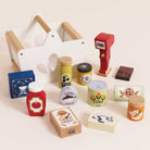 British made wooden play food including tuna butter baguette and cereal for pretend play