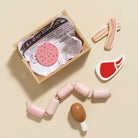 Le Toy Van wooden butcher crate with sausage steak chicken salami and bacon