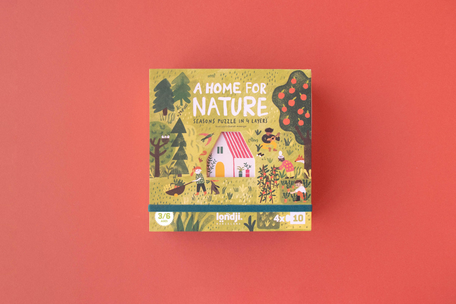 Puzzle box titled 'A Home for Nature' on a red background