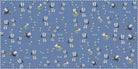 Pattern of dragonflies and flowers on a blue background