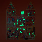 Glowing Halloween-themed illustration on a dark background
