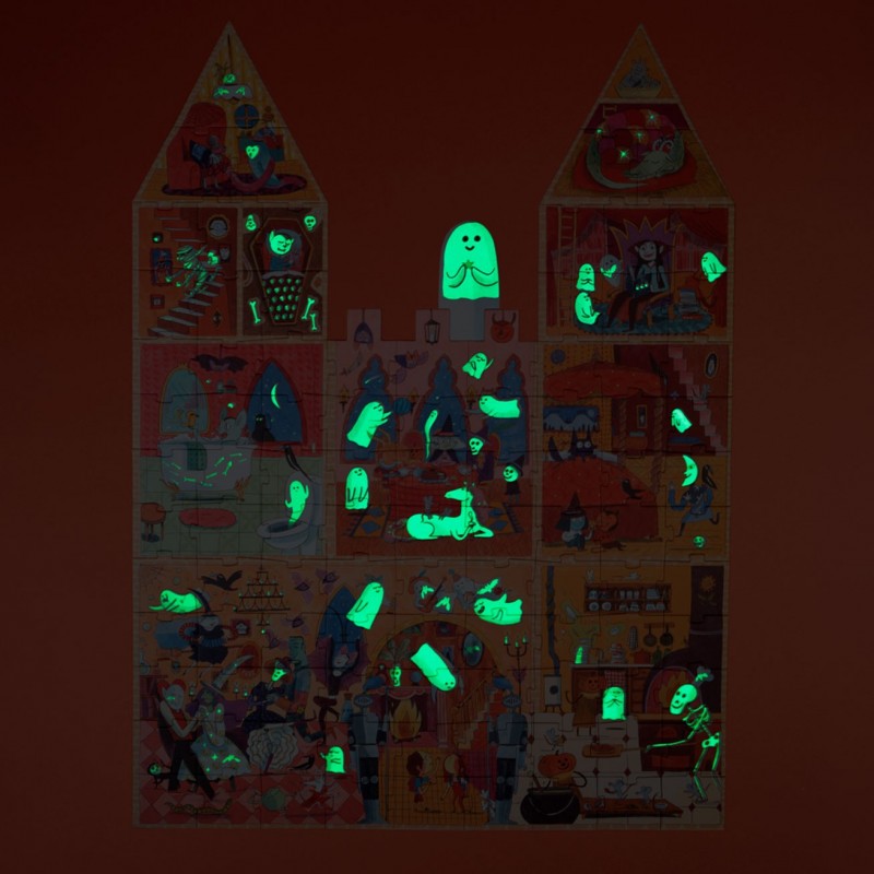 Glowing Halloween-themed illustration on a dark background