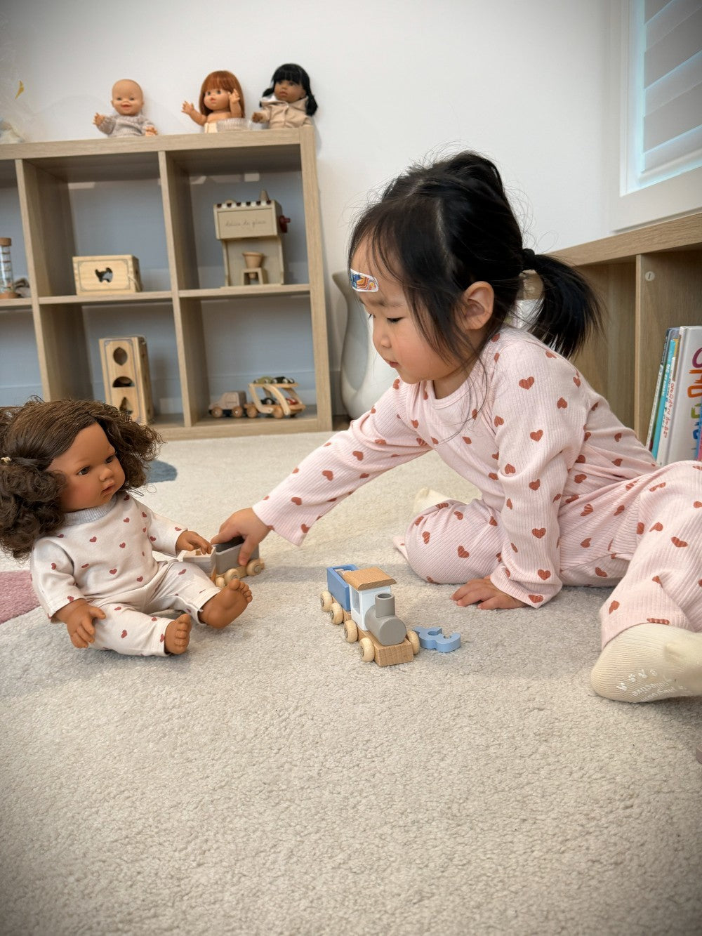 Year-round hearts collection doll clothes sophisticated mauve taupe coordinating set