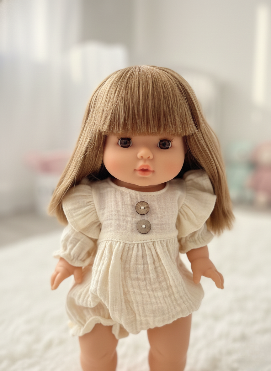 Nina doll long blonde hair perfect for braiding styling and hair accessory play