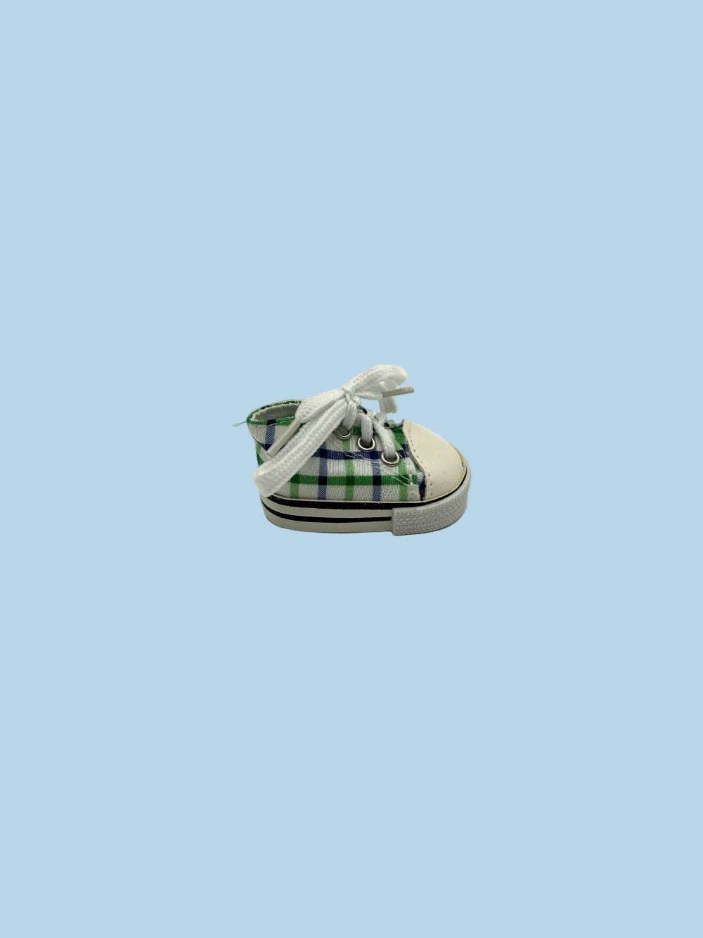 Minikane canvas doll shoes navy green plaid high-top sneakers 13 inch dolls