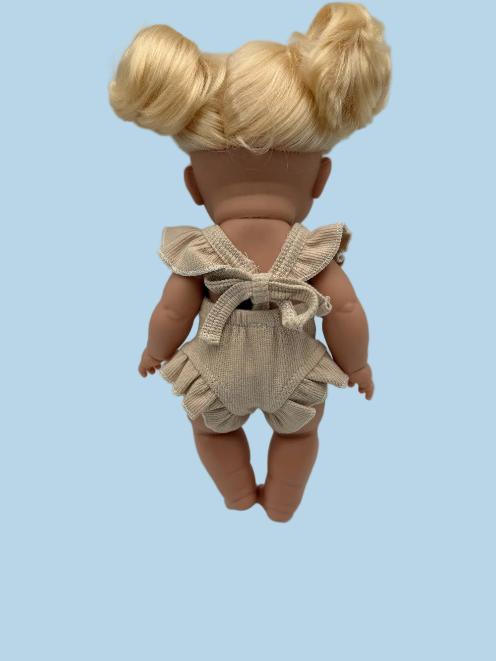 Oat Waffle Ruffle Romper Back
