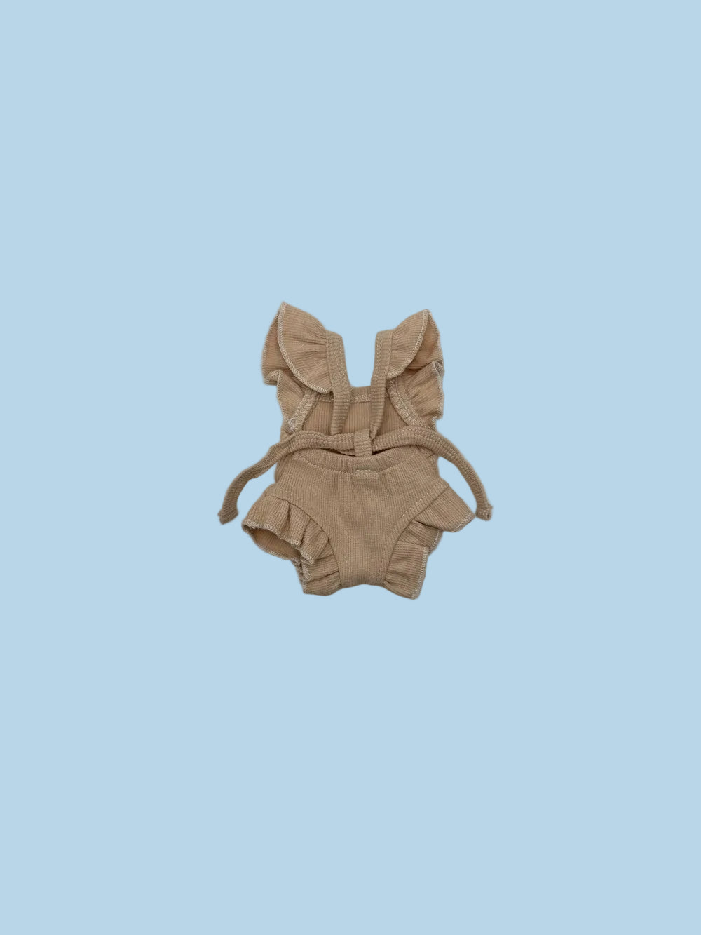 Oat Waffle Ruffle Romper Back