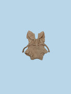 Oat Waffle Ruffle Romper Back